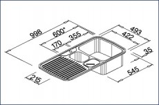 BLANCO Multi-Box Spüle Mocca Becken-Links 99,5x49 cm
