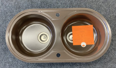 TEKA Duetta 90 ED Doppelbecken-Spüle Braun - Seidenmatt 91,6x48 cm