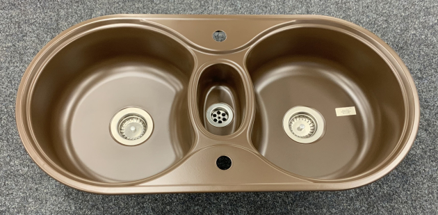 TEKA Premiere 2 Doppelbecken-Spüle Braun - Seidenmatt / Tabaco 96x48,5 cm