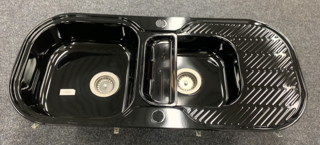 TEKA As Doppelbecken-Spüle SCHWARZ Glanz 99,6x46,2 cm