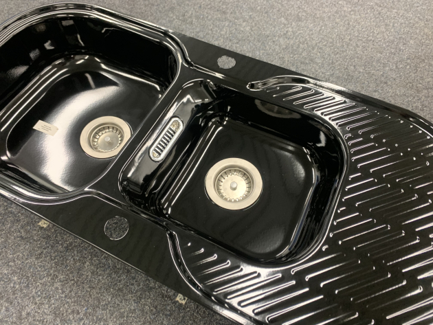 TEKA As Doppelbecken-Spüle SCHWARZ Glanz 99,6x46,2 cm