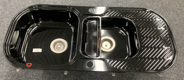 TEKA As Doppelbecken-Spüle SCHWARZ Glanz 99,6x46,2 cm