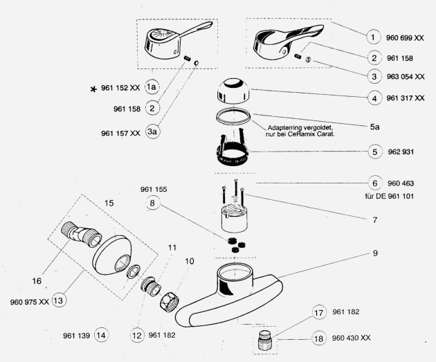IDEAL STANDARD Comfort / Ceramix Duschwannenarmatur Chrom Brausebatterie Duscharmatur Brausemischer