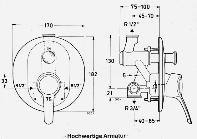 IDEAL STANDARD Bausatz 1 Unterputz-Ventil Armatur Ceramix A3503