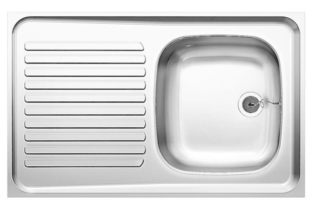 BLANCO Auflage-Spüle ES 80x50 cm Edelstahl Becken-Rechts Küchenspüle Einbauspüle