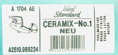 IDEAL STANDARD Ceramix No.1 Duschwannenarmatur Edelmessing Brausebatterie Duscharmatur Brausemischer