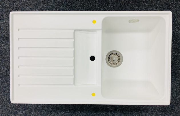 SCHOCK Art D-100 flächenbündige Spüle Decor-Weiss 86x50 cm