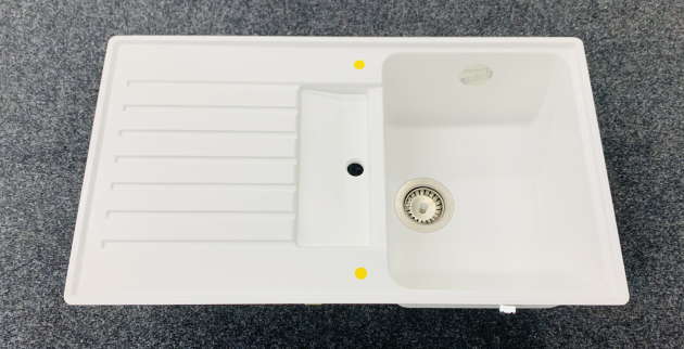 SCHOCK Art D-100 flächenbündige Spüle Decor-Weiss 86x50 cm