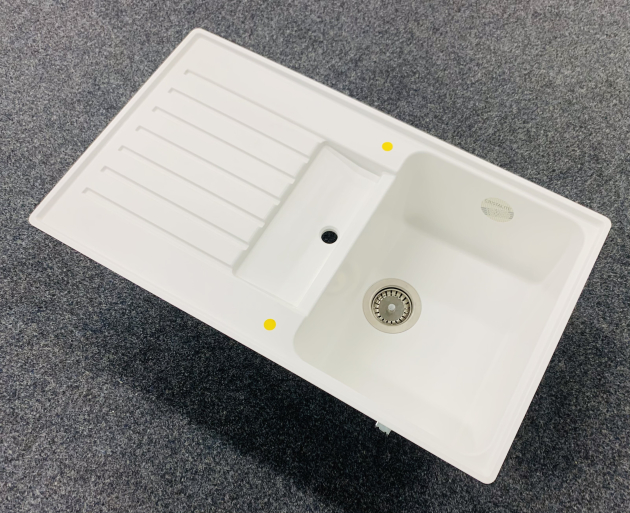 SCHOCK Art D-100 flächenbündige Spüle Decor-Weiss 86x50 cm