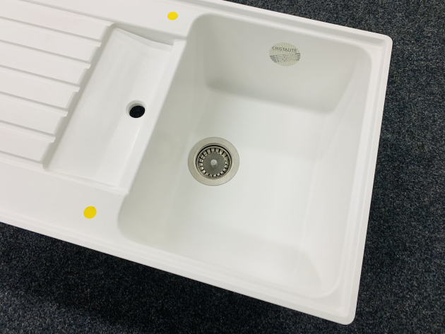 SCHOCK Art D-100 flächenbündige Spüle Decor-Weiss 86x50 cm