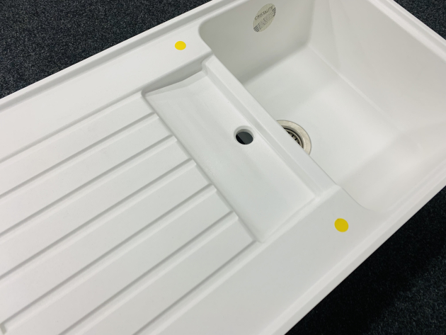 SCHOCK Art D-100 flächenbündige Spüle Decor-Weiss 86x50 cm