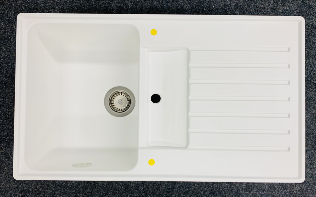 SCHOCK Art D-100 flächenbündige Spüle Decor-Weiss 86x50 cm