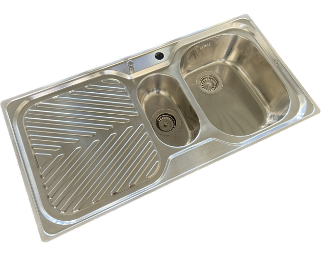 SUTER Econom EC100 Flächenbündige Spüle 100x50 cm EDELSTAHL Becken Rechts