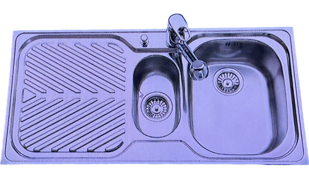 SUTER Econom EC100 Flächenbündige Spüle 100x50 cm EDELSTAHL Becken Rechts