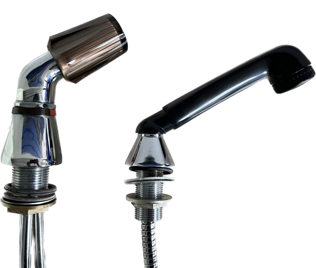 EGRO Friseurarmatur mit Brause Chrom Armatur Friseurarmatur Friseur Spültischarmatur