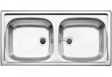 BLANCO TOP EZ 8x4 Doppelbecken Spüle Doppelspüle Einbauspüle Küchenspüle Edelstahl 86 x 43,5 cm