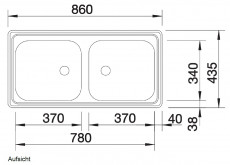 BLANCO TOP EZ 8x4 Doppelbecken Spüle Doppelspüle Einbauspüle Küchenspüle Edelstahl 86 x 43,5 cm