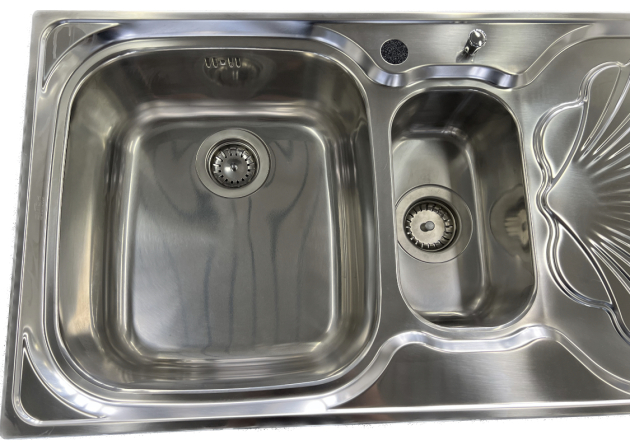 SUTER Ocean OC-100 Spüle Muschel 100x50 cm EDELSTAHL Becken-Links