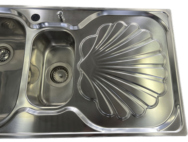 SUTER Ocean OC-100 Spüle Muschel 100x50 cm EDELSTAHL Becken-Links