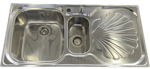 SUTER Ocean OC-100 Spüle Muschel 100x50 cm EDELSTAHL Becken-Links