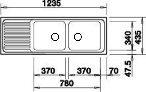 RIEBER Doppelbecken Spüle Einbauspüle Küchenspüle EDELSTAHL 123 x 43 cm Doppelspülbecken mit Abtropffläche, drehbar