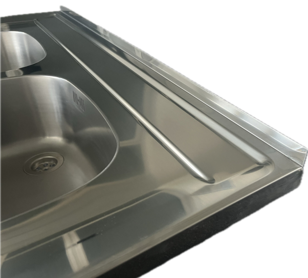 RIEBER Auflage-Spüle Doppelbecken 100 x 60 cm Edelstahl Küchenspüle Spülbecken 2 Becken