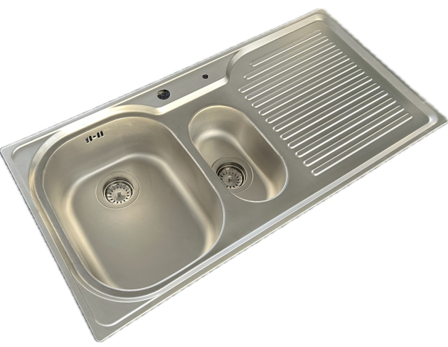 SUTER Comfort C100 Spüle 100x50 cm EDELSTAHL-MATT Becken-Links