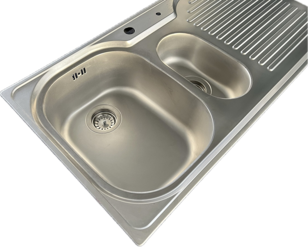 SUTER Comfort C100 Spüle 100x50 cm EDELSTAHL-MATT Becken-Links