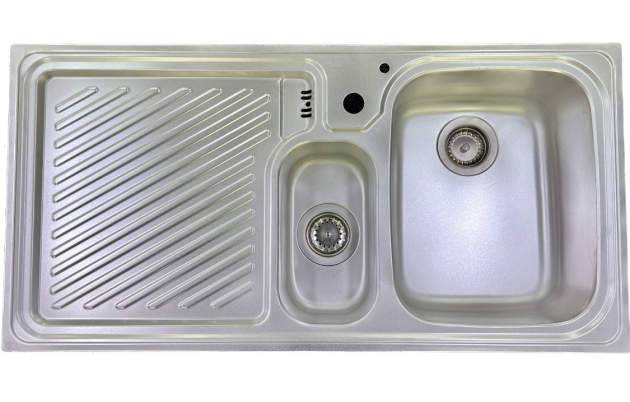 SUTER Ideal IS100 flächenbündige Spüle 100x50 cm EDELSTAHL Matt B-R