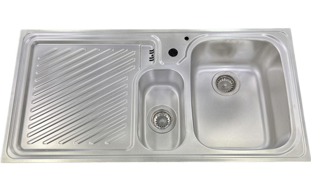 SUTER Ideal IS100 flächenbündige Spüle 100x50 cm EDELSTAHL Matt B-R