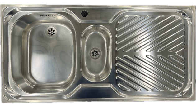 SUTER Econom EC100 Spüle 100x50 cm EDELSTAHL 1,5 Becken Links