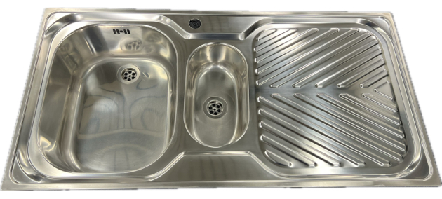 SUTER Econom EC100 Spüle 100x50 cm EDELSTAHL 1,5 Becken Links