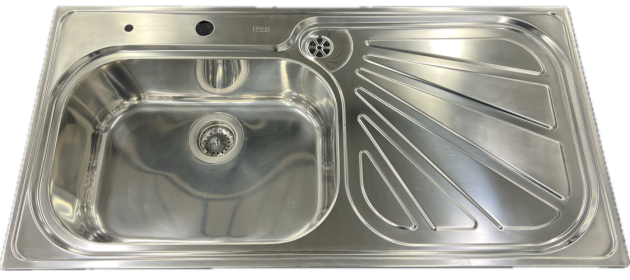 SUTER Silver Steel SS100 Spüle 100x50 cm EDELSTAHL Becken-Links