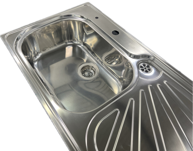 SUTER Silver Steel SS100 Spüle 100x50 cm EDELSTAHL Becken-Links