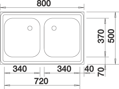 BLANCO Auflage-Spüle Doppelbecken 80x50 cm Edelstahl Küchenspüle Spülbecken 2 Becken