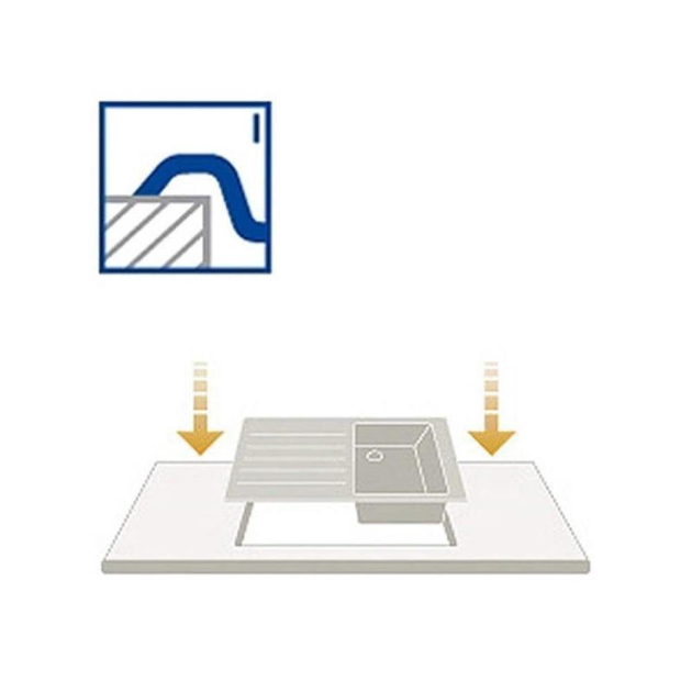 FRANKE EA/LUX Leinen Spüle 86 x 43,5 cm Becken-Links Leinenstruktur Einbauspüle Küchenspüle Edelstahl