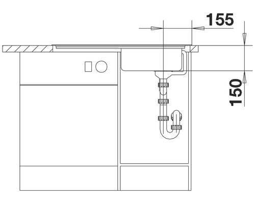 FRANKE EA/LUX Leinen Spüle 86 x 43,5 cm Becken-Links Leinenstruktur Einbauspüle Küchenspüle Edelstahl