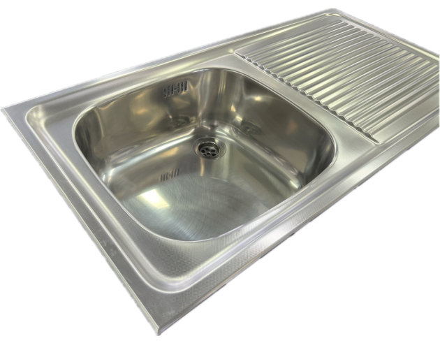 FRANKE EA/LUX Leinen Spüle 86 x 43,5 cm Becken-Links Leinenstruktur Einbauspüle Küchenspüle Edelstahl