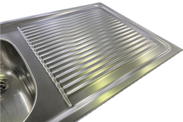 FRANKE EA/LUX Leinen Spüle 86 x 43,5 cm Becken-Links Leinenstruktur Einbauspüle Küchenspüle Edelstahl