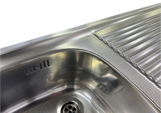 FRANKE EA/LUX Leinen Spüle 86 x 43,5 cm Becken-Links Leinenstruktur Einbauspüle Küchenspüle Edelstahl