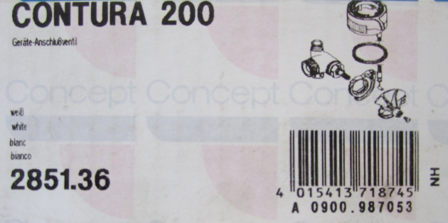 Contura 200 Geräte-Anschlussventil Geräteanschlussventil Weiss