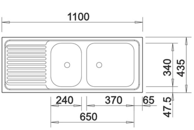 BLANCO EZS 11 x 4 Spüle 110x43,5 cm Doppelbecken Edelstahl Einbau-Spüle Spültisch