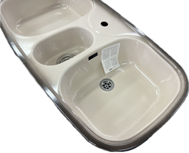 RIEBER Samba/2 Doppelbecken-Spüle Platin-Beige-Braun 96 x 50 cm 1-HL