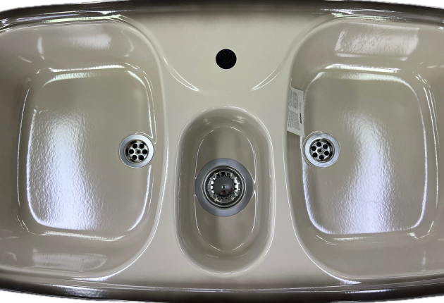 RIEBER Samba/2 Doppelbecken-Spüle Platin-Beige-Braun 96 x 50 cm 1-HL