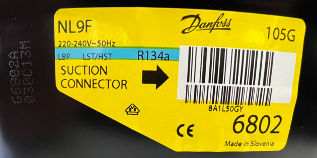 Danfoss NL9F 105G Kompressor R134a 6802 50Hz 220-240V Motor SB034310 Ab014428 Compressor NL9FX Kit