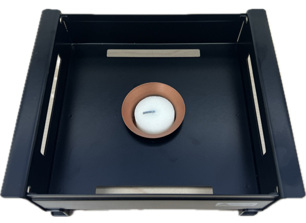 Egro Rechaud Fondue Schwarz/Kupfer Speisewärmer Warmhalteplatte Tischkocher Stövchen Essenwärmer mit Kerze