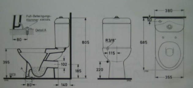 IDEAL STANDARD Inga WC-Kombination Abgang zum Boden Bahama-Beige