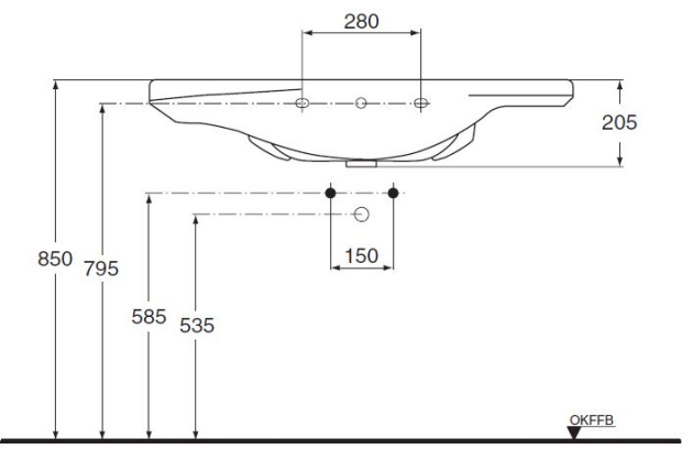 IDEAL STANDARD Lindos Special Waschbecken Waschtisch Weiss 100 x 56 cm