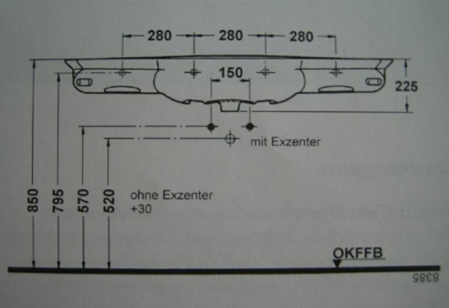 IDEAL STANDARD Castelli Waschbecken Waschtisch WEISS 130 x 57,5 cm