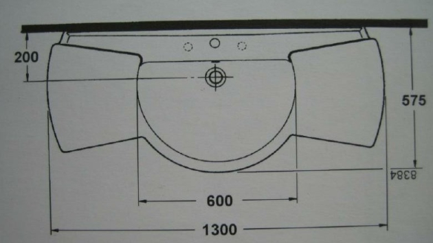 IDEAL STANDARD Castelli Waschbecken Waschtisch WEISS 130 x 57,5 cm
